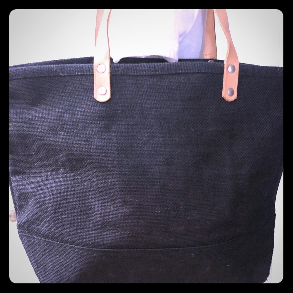 NWOT Muche Muchette navy blue Jute shoulder tote